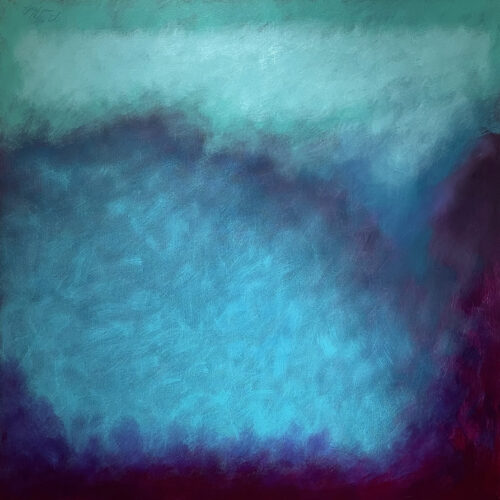 pastel blue green and purple painting