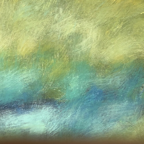 blue and pastel green painting